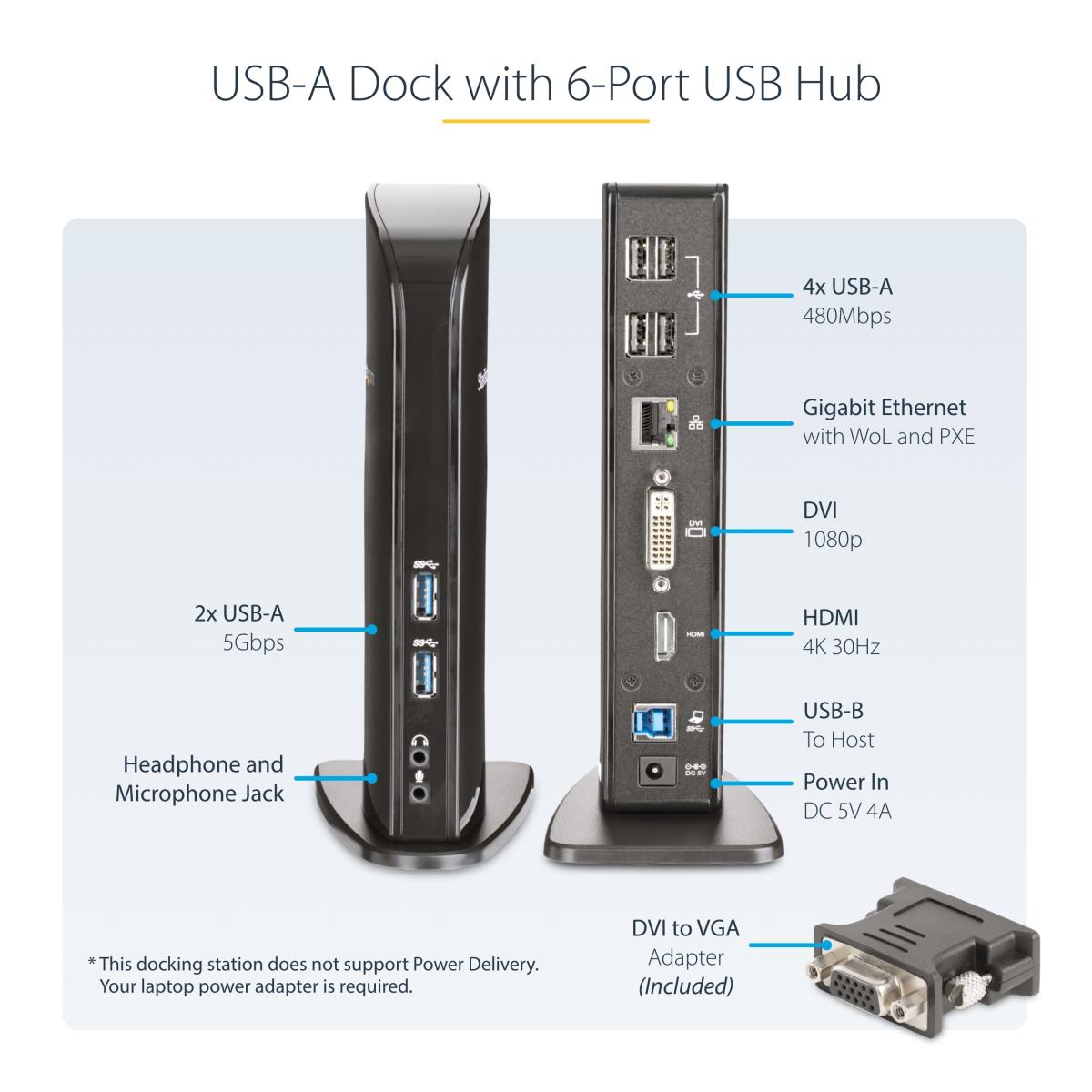 STARTECH.COM Docking Station - Universal USB 3.0 - Dual Video Hdmi DVI W/ Audio Ethernet