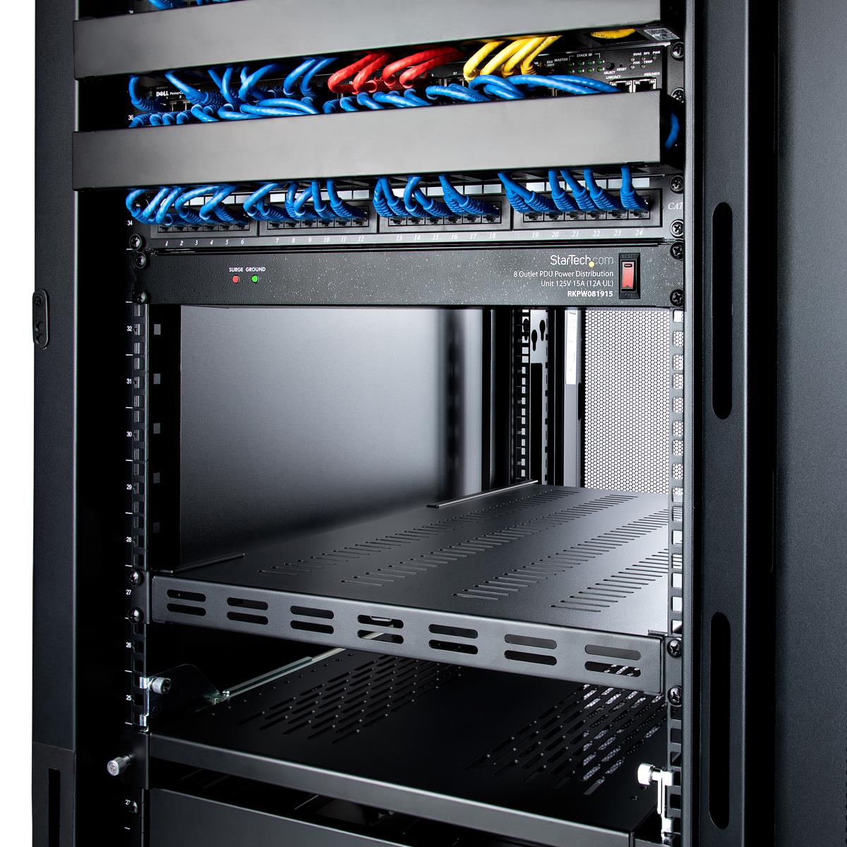 STARTECH.COM Server Rack Shelf Adjust Vented Rack Mount Shelf 1u 19in