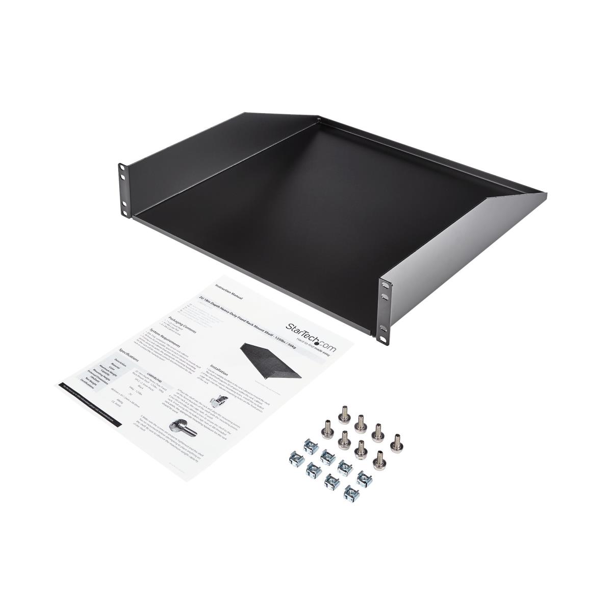 STARTECH.COM Fixed Server Rack Shelf - 2u Cantilever Shelf 125lbs 56kg