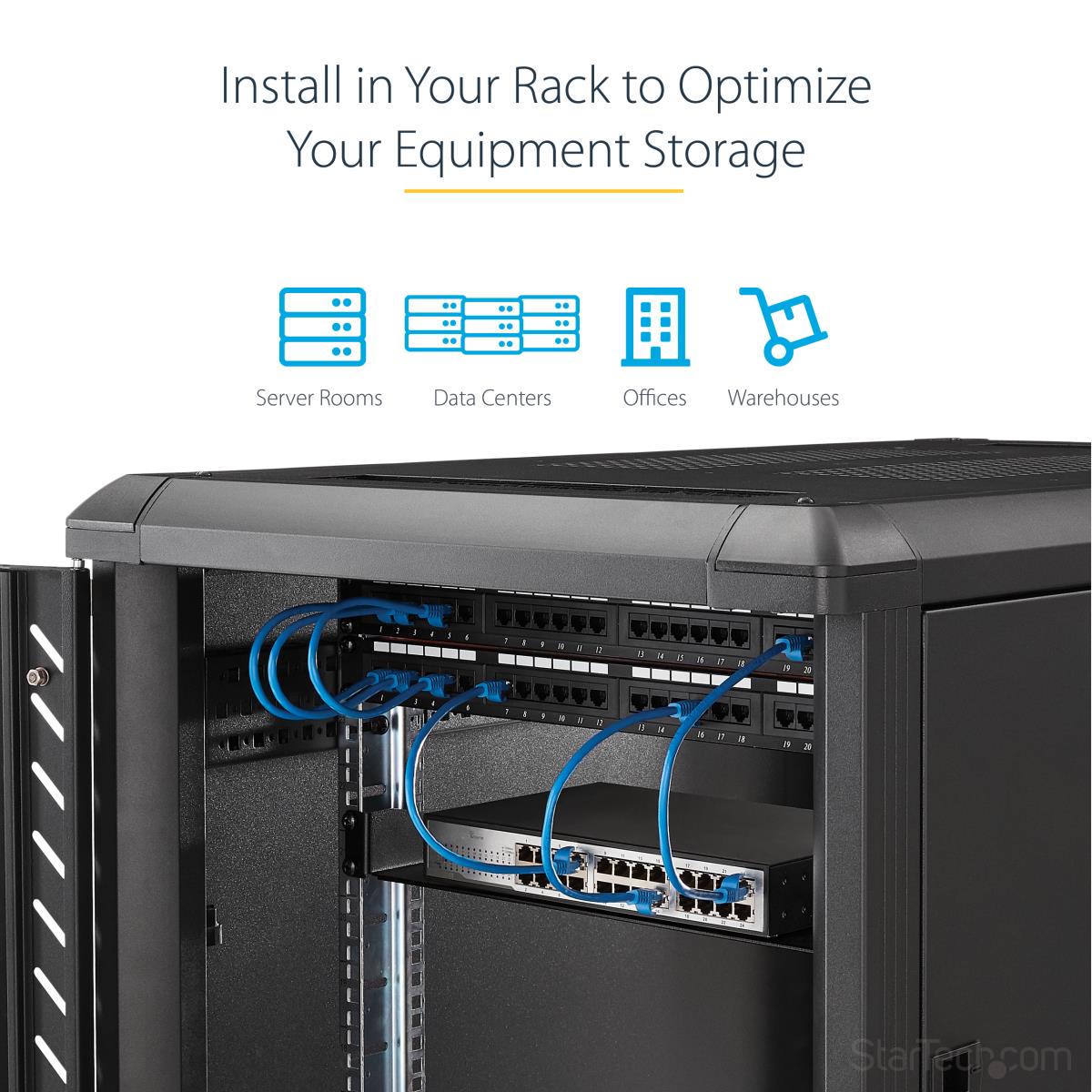 STARTECH.COM Fixed Server Rack Shelf - 2u Cantilever Shelf 125lbs 56kg