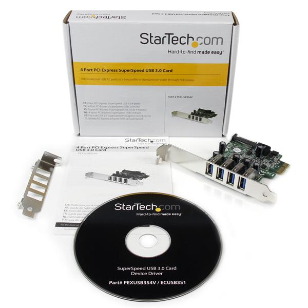 STARTECH.COM Card Adapter Pci-e 4 Port pci-e Super Speed USB3.0 Controller