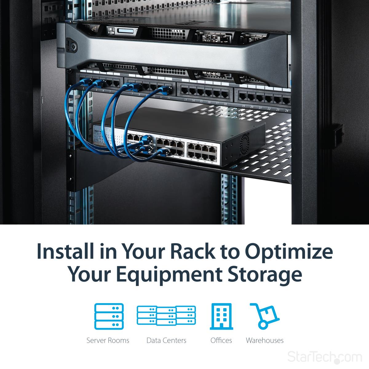 STARTECH.COM Fixed Server Rack Shelf2u 22in Vented Cantilever Shelf