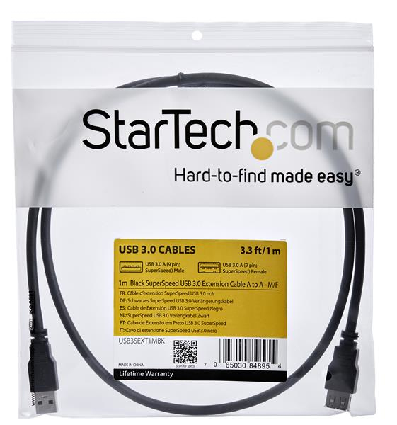 STARTECH.COM USB 3.0 Extension Cable Superspeed A To A - M/f 1m Black
