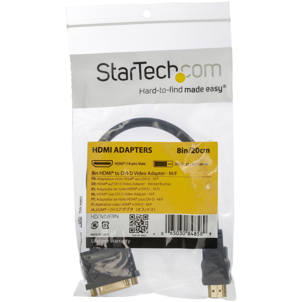 STARTECH.COM Hdmi (m) To DVI-d (f) Video Cable Adapter 8in