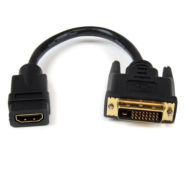 STARTECH.COM Hdmi To DVI Dongle Adapter Cable 8in - Hdmi Female To DVI-d Male Uk