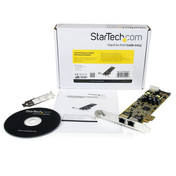 STARTECH.COM Dual Port Pci-e Gigabit Ethernet Pci-e Network Card Adapter - Poe/pse