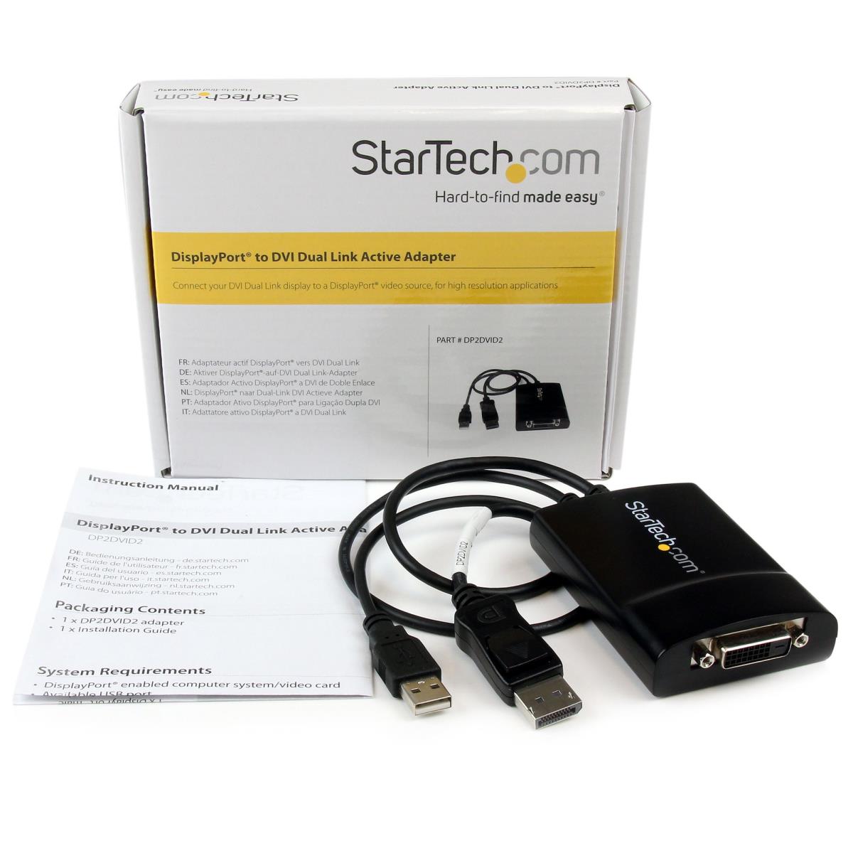 STARTECH.COM DisplayPort To DVI Dual Link Active Video Adapter Converter - Dp To DVI-d - 2560x1600