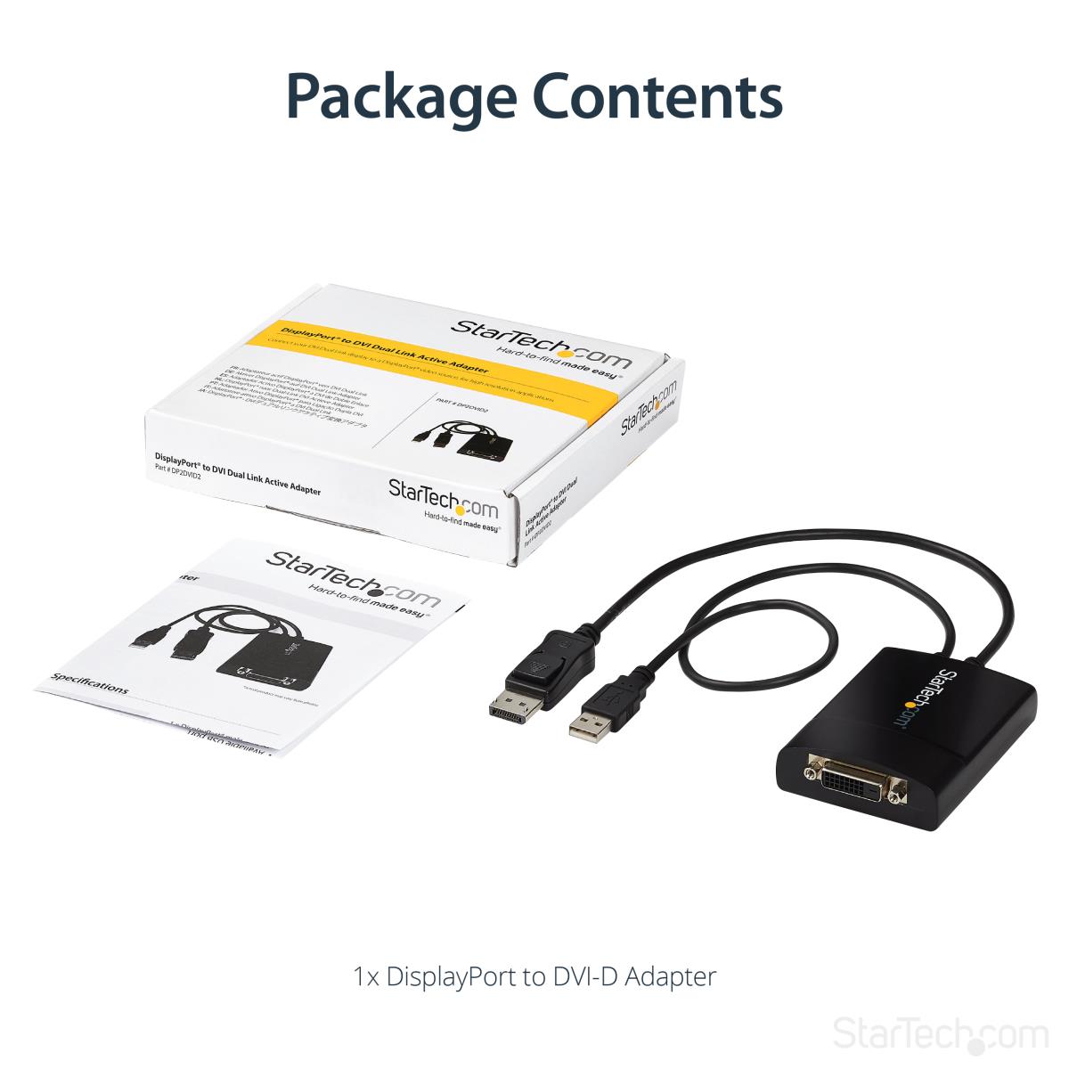 STARTECH.COM DisplayPort To DVI Dual Link Active Video Adapter Converter - Dp To DVI-d - 2560x1600