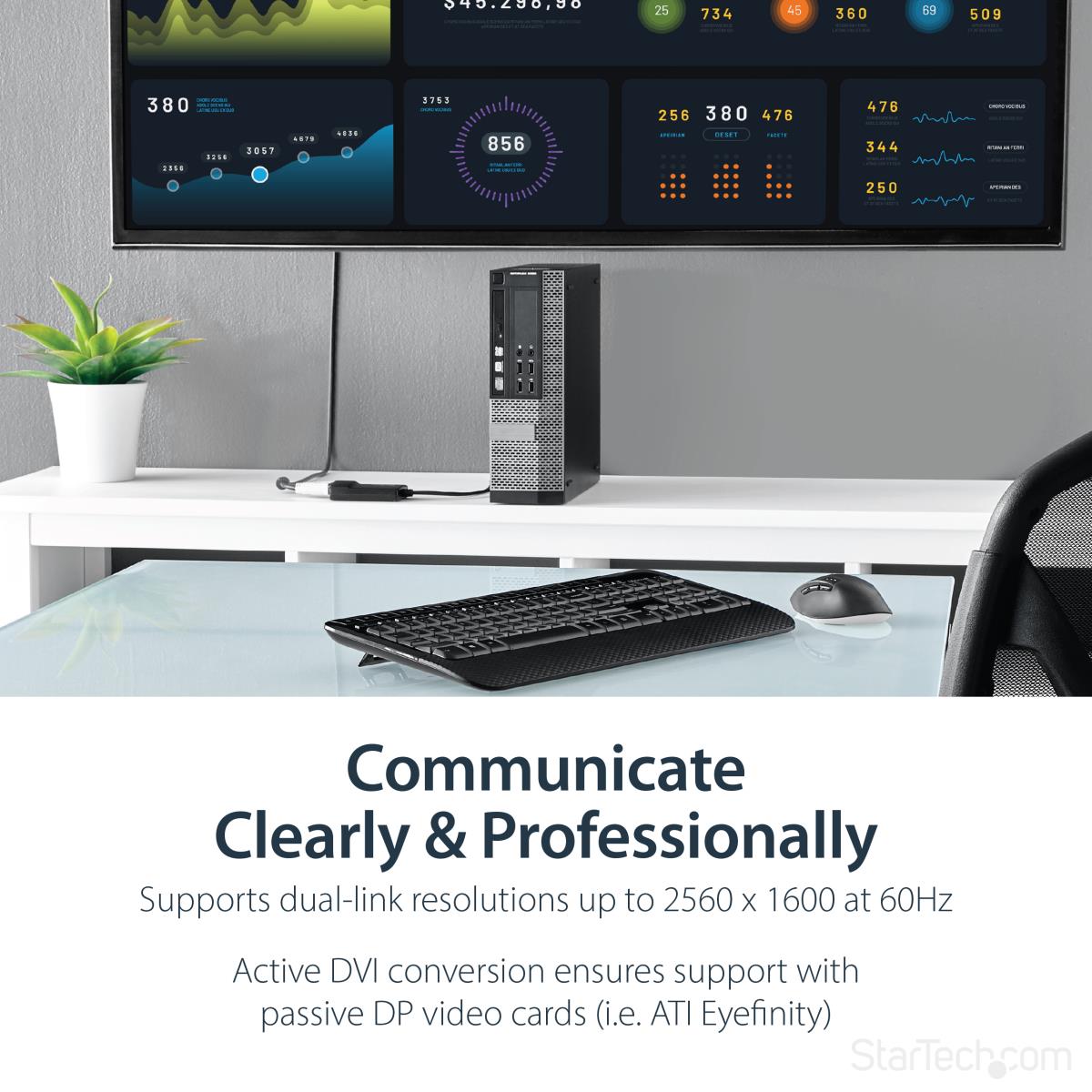 STARTECH.COM DisplayPort To DVI Dual Link Active Video Adapter Converter - Dp To DVI-d - 2560x1600