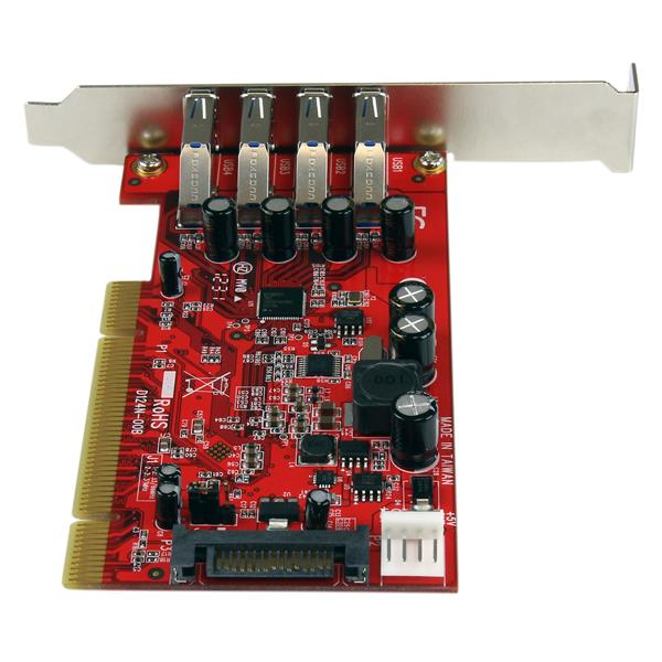STARTECH.COM Controller Card Quad Port PCI Superspeed USB 3 With SATA Power