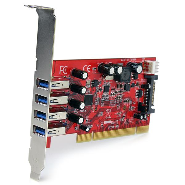STARTECH.COM Controller Card Quad Port PCI Superspeed USB 3 With SATA Power