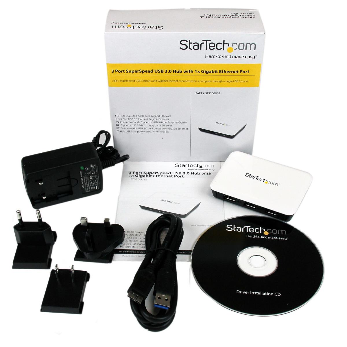 STARTECH.COM USB Hub With Gigabit Ethernet 3 Port USB 3.0 Superspeed