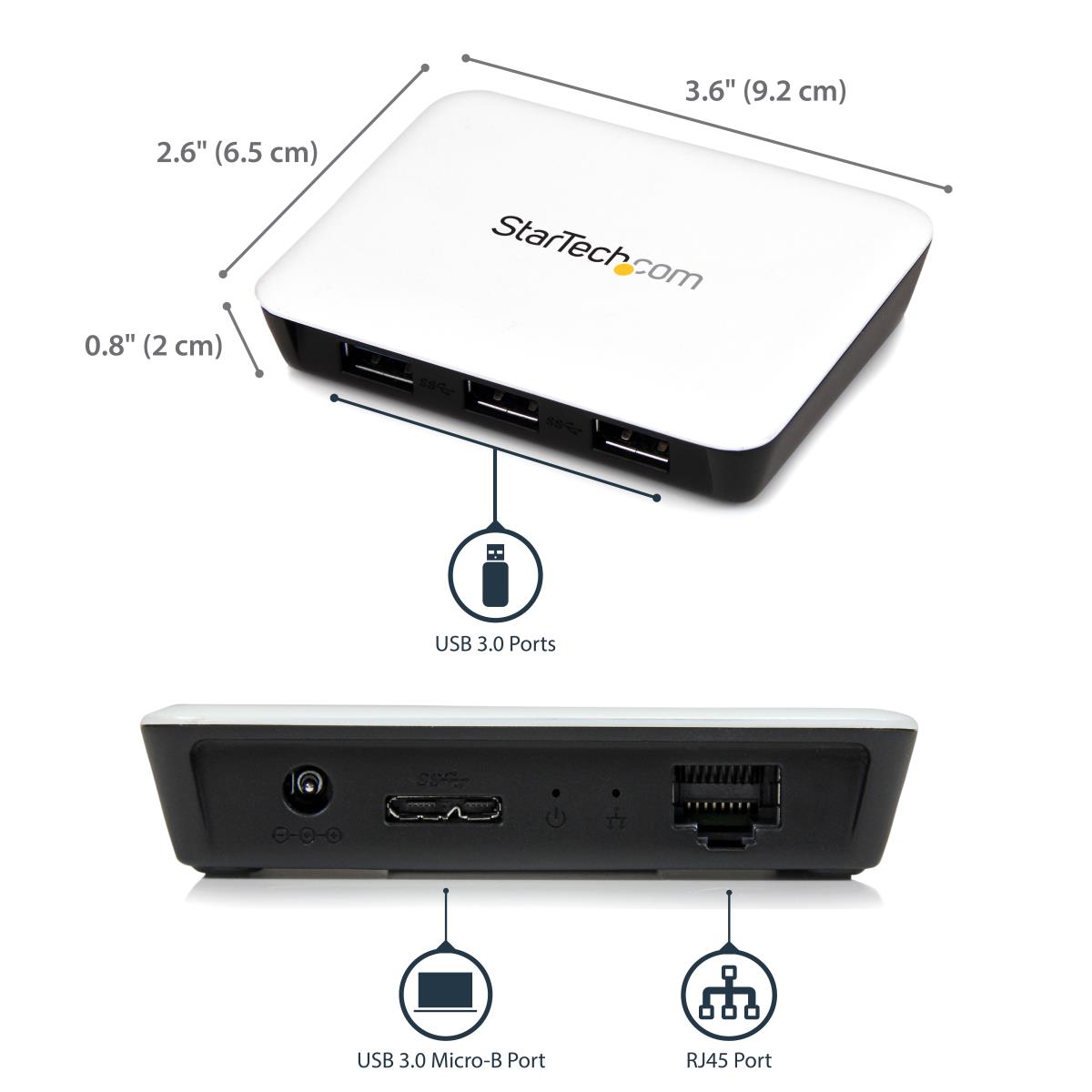 STARTECH.COM USB Hub With Gigabit Ethernet 3 Port USB 3.0 Superspeed