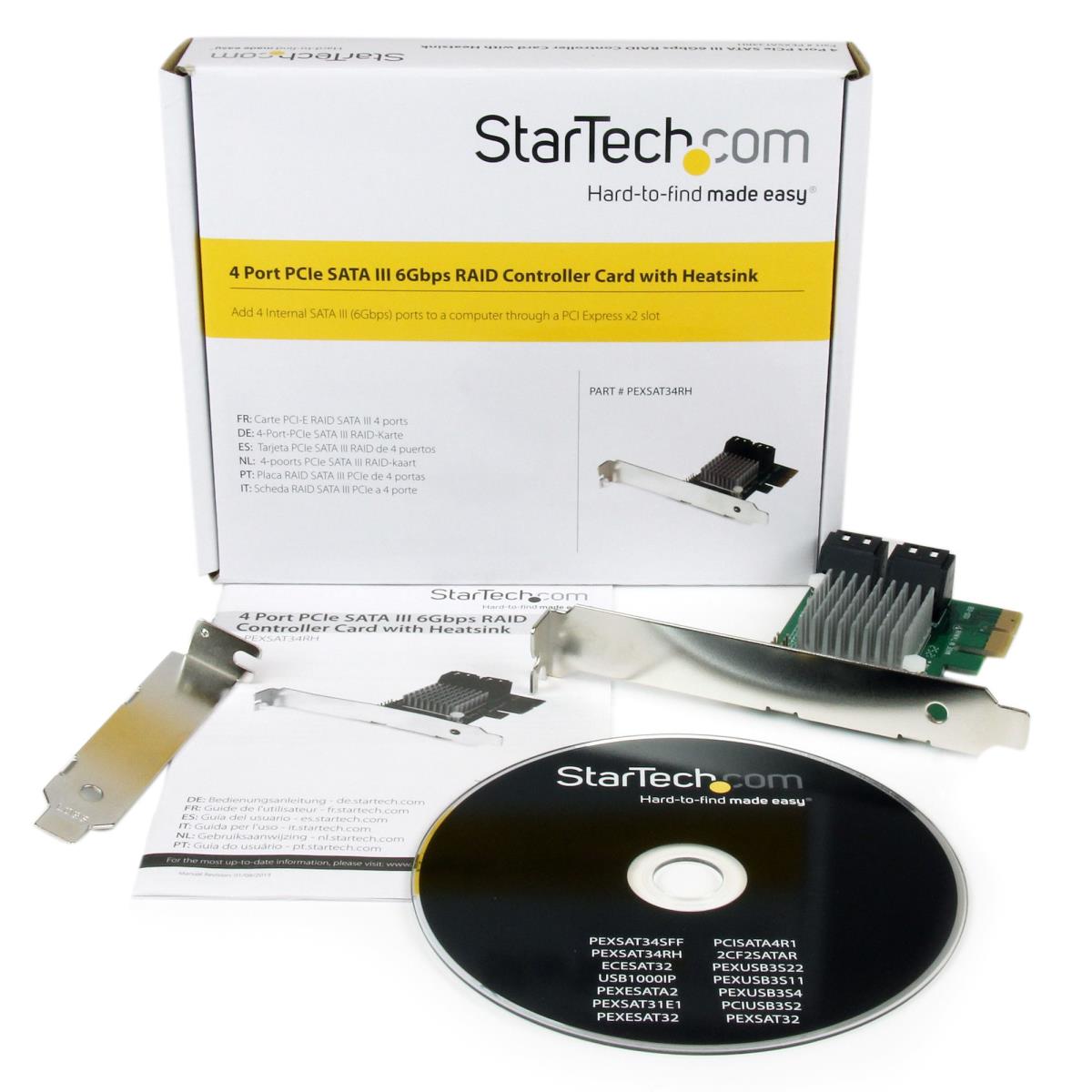 STARTECH.COM 4 Port Pci-e SATA III Raid Controller Card /w Heatsink