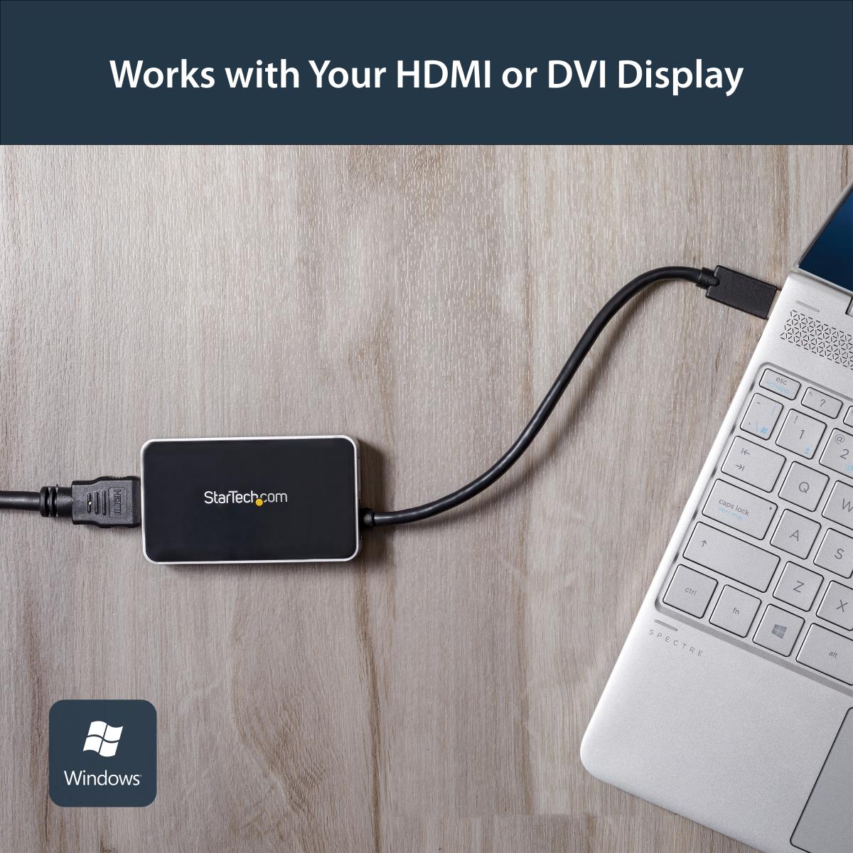 STARTECH.COM USB 3 To Hdmi External Graphics Adapter With 1-port USB Hub