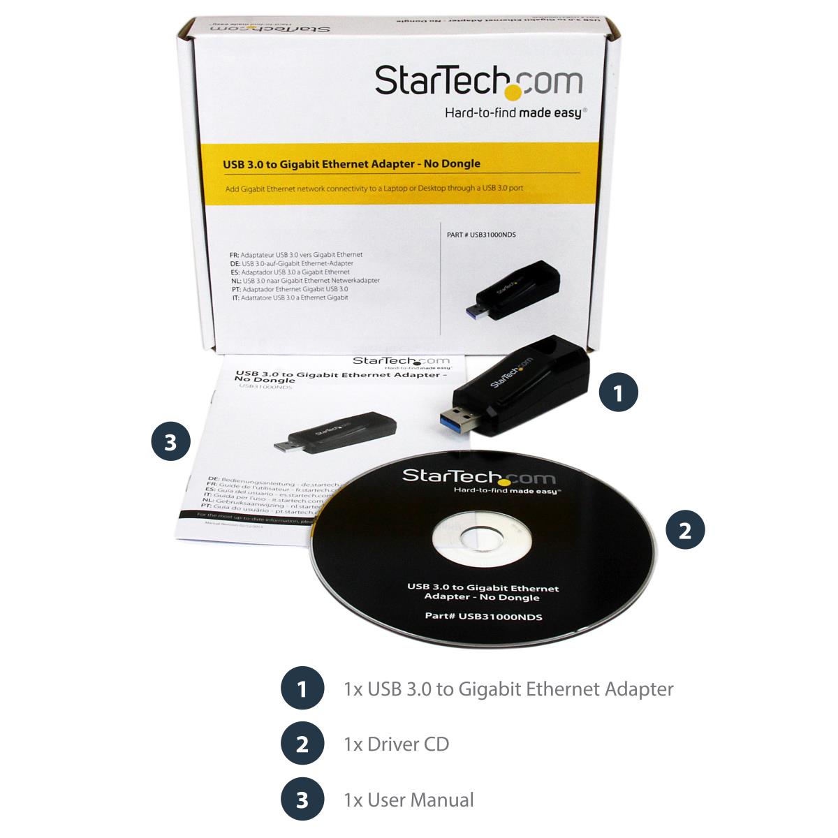 STARTECH.COM Nic Network Adapter USB 3.0 To Gigabit Ethernet - 10/100/1000 mbps
