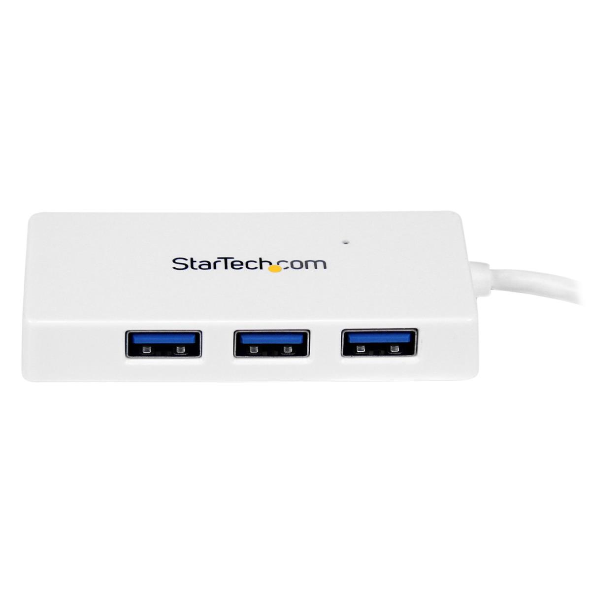 STARTECH.COM Portable 4 Port Superspeed Mini USB 3.0 Hub - White