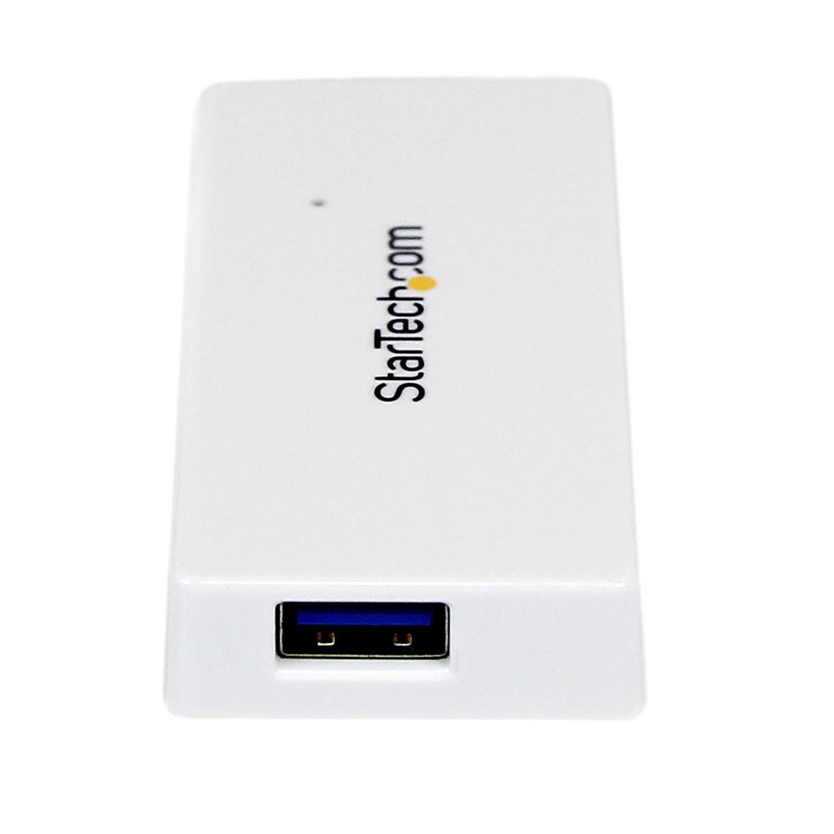 STARTECH.COM Portable 4 Port Superspeed Mini USB 3.0 Hub - White