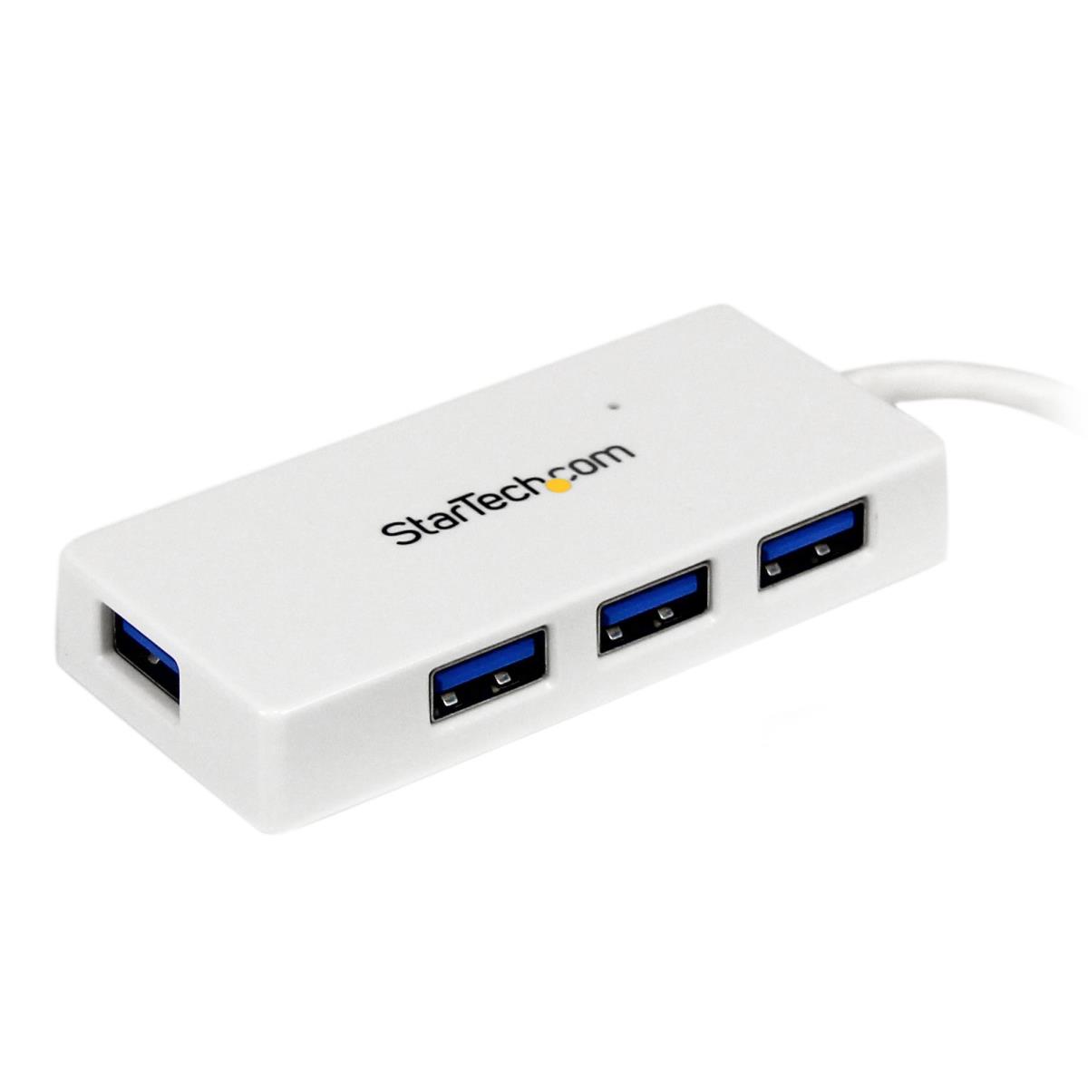 STARTECH.COM Portable 4 Port Superspeed Mini USB 3.0 Hub - White
