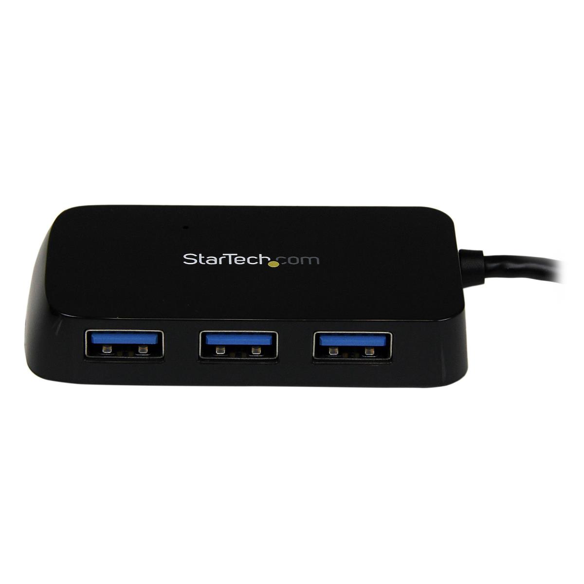 STARTECH.COM Portable 4 Port Superspeed Mini USB 3.0 Hub - Black