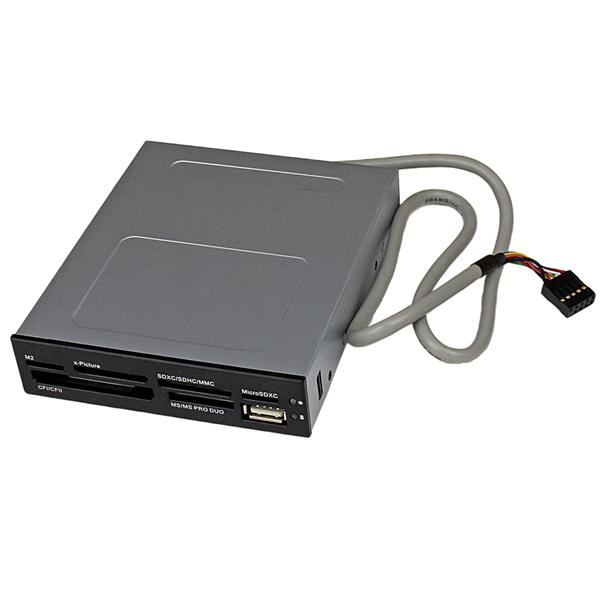 STARTECH.COM Multi Media Memory Card Reade 3.5in Front Bay 22-in-1 USB 2.0 Internalr - Black
