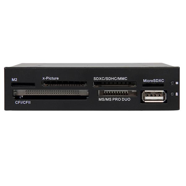 STARTECH.COM Multi Media Memory Card Reade 3.5in Front Bay 22-in-1 USB 2.0 Internalr - Black