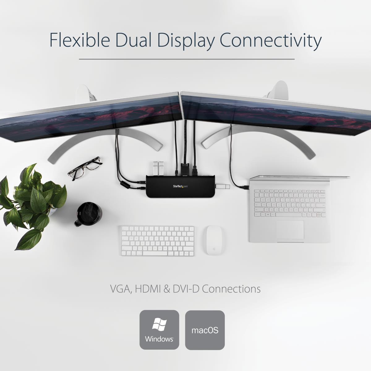 STARTECH.COM Docking Station - Hdmi DVI Vga Dual Video Universal USB 3.0