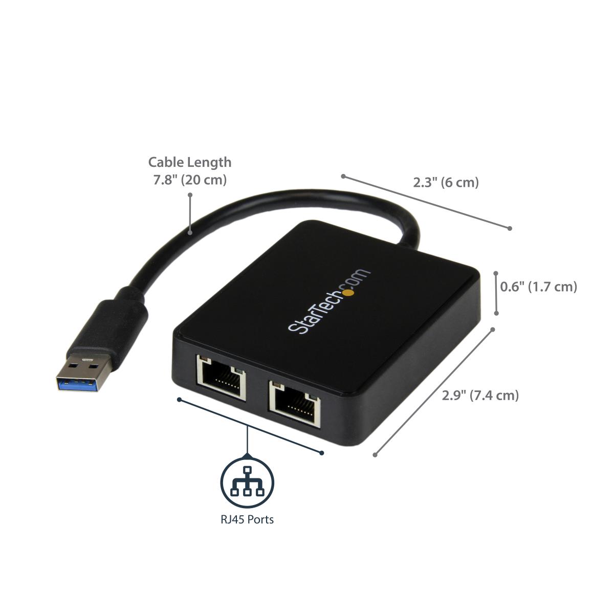 STARTECH.COM Gigabit Ethernet Lan Adapter USB 3 2port 10/100/1000