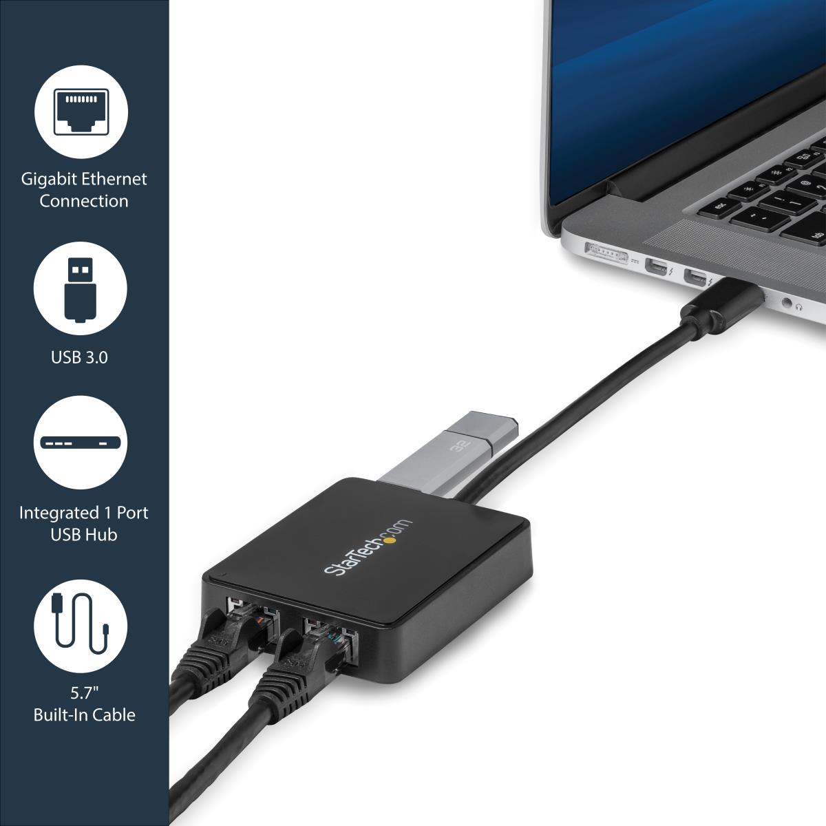 STARTECH.COM Gigabit Ethernet Lan Adapter USB 3 2port 10/100/1000