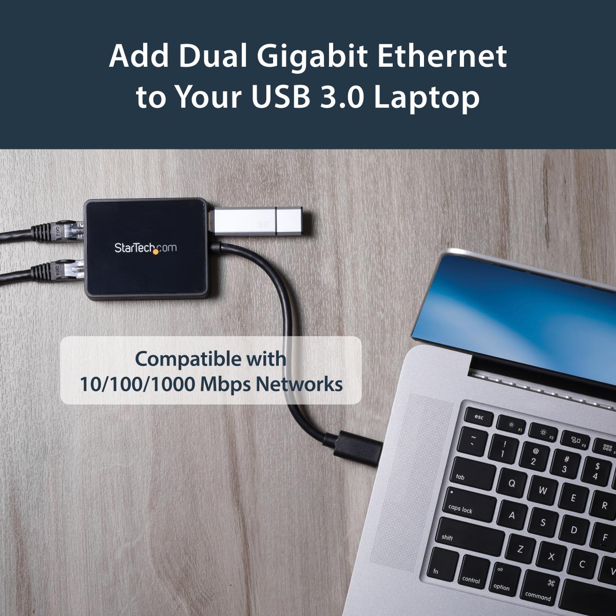 STARTECH.COM Gigabit Ethernet Lan Adapter USB 3 2port 10/100/1000