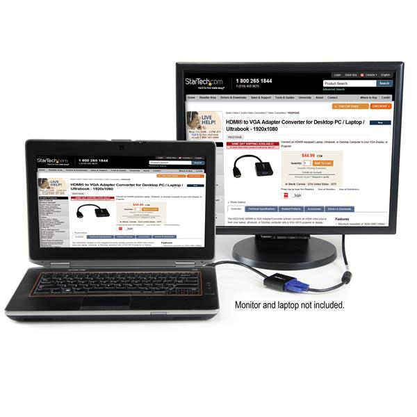 STARTECH.COM Hdmi Laptop To Vga Monitor Adapter - Hdmi M To Hd15 F
