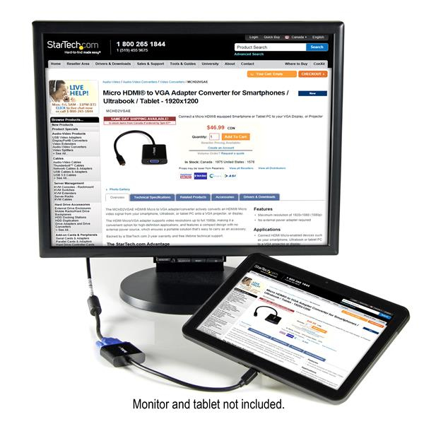 STARTECH.COM Micro Hdmi Male To Vga Female Adapter 1920x 1080 F/ Ultrabook/tablet