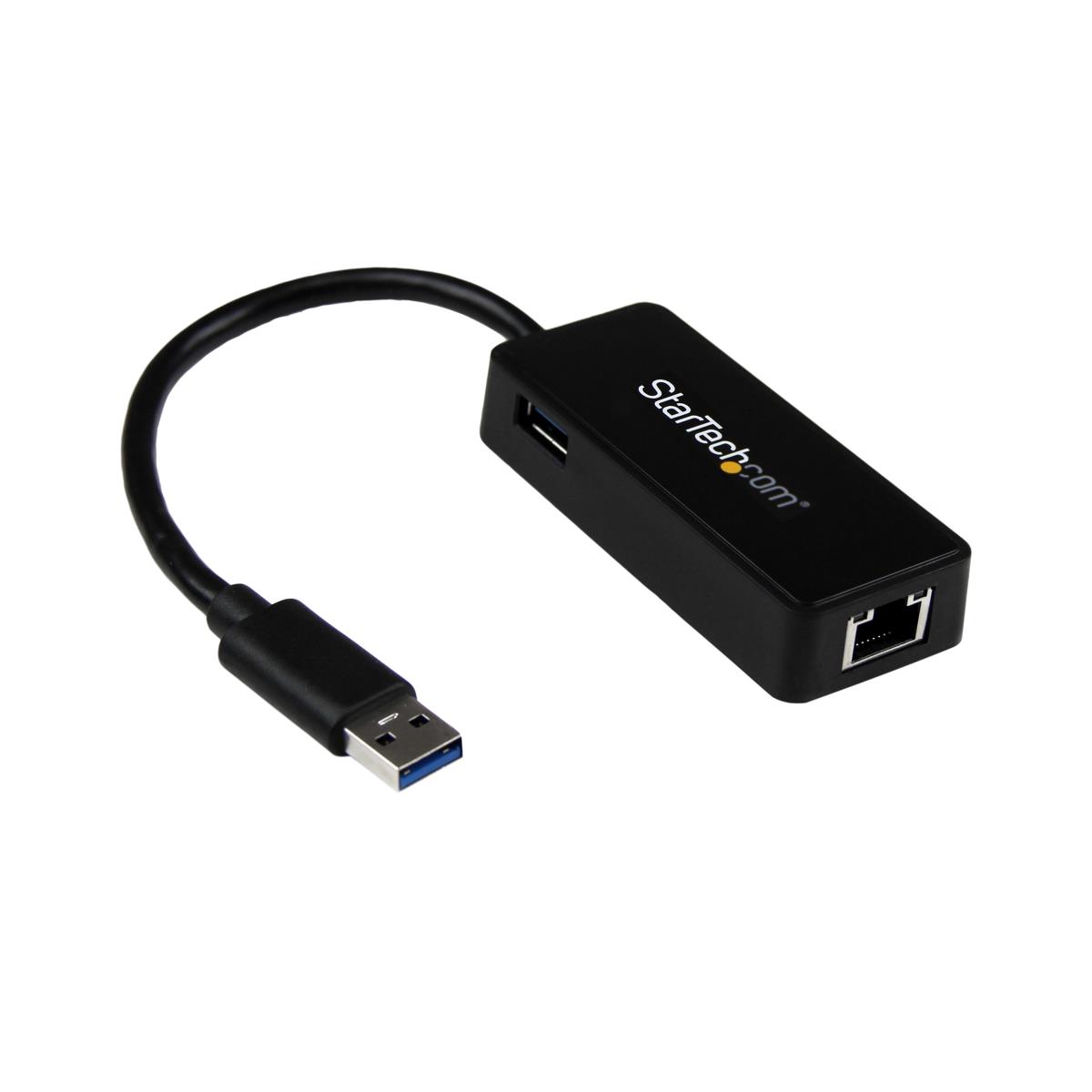 STARTECH.COM Network Adapter - USB 3.0 To Gigabit Ethernet Adapter Nic W/ USB Port - Black