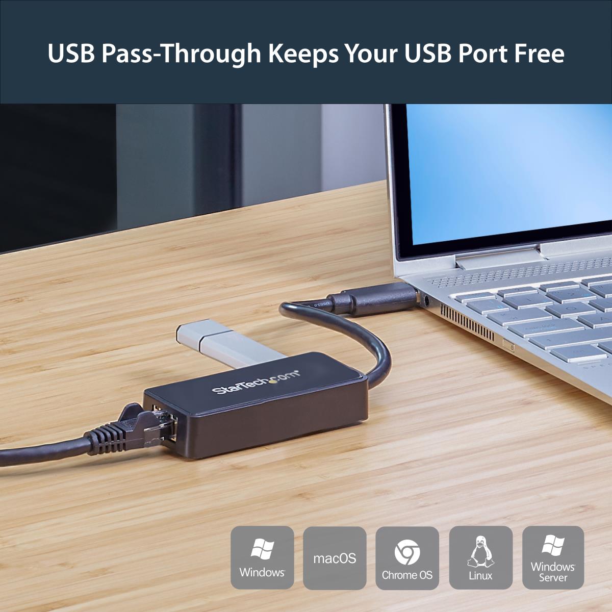 STARTECH.COM Network Adapter - USB 3.0 To Gigabit Ethernet Adapter Nic W/ USB Port - Black