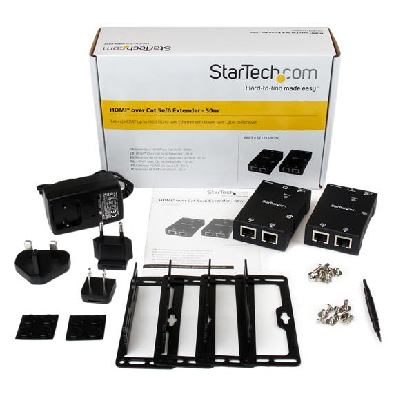 STARTECH.COM Hdmi Over Cat5/CAT6 Extender W/ Power Over Cable 50m