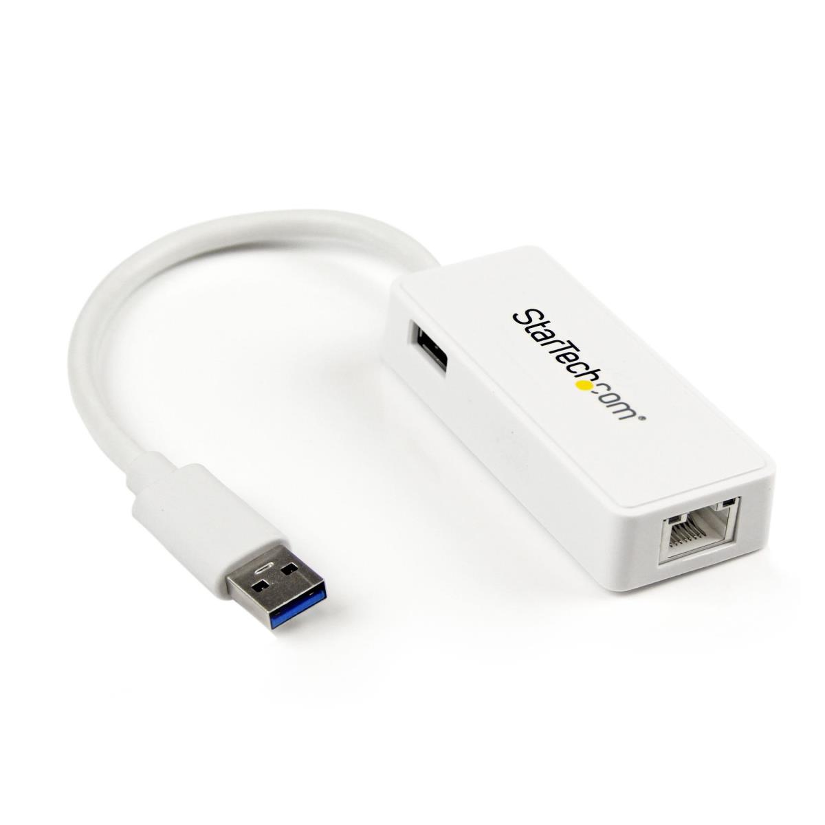 STARTECH.COM Network Adapter USB 3.0 To Gigabit Ethernet Adapter Nic W/ USB Port White