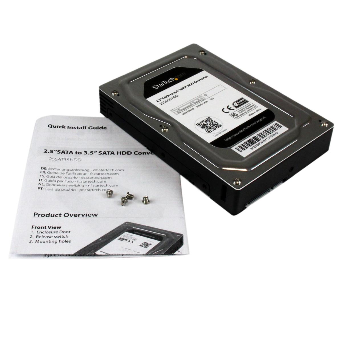 STARTECH.COM SATA Hard Drive Adapter Converter - SSD/HDD 2.5in To 3.5in