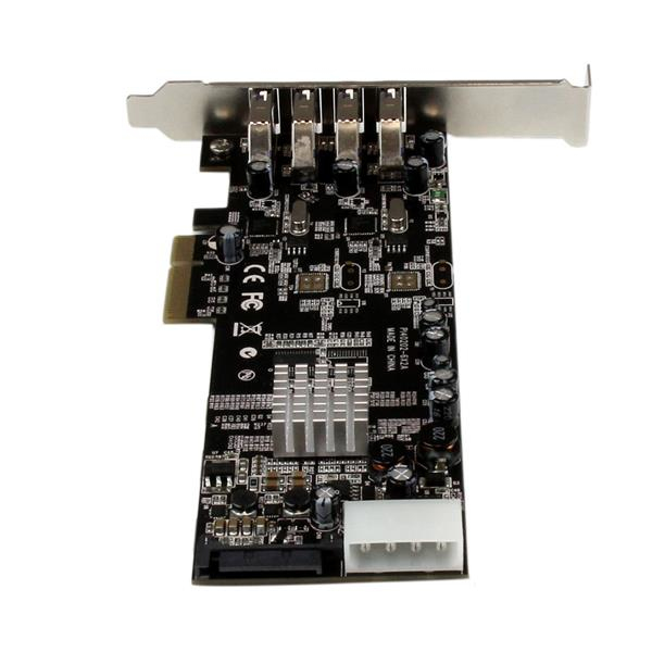 STARTECH.COM Dual Bus Pci-e Superspeed USB 3.0 Card Adapter 4 Port With Uasp - Sata/lp4 Power