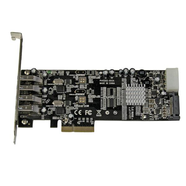 STARTECH.COM Dual Bus Pci-e Superspeed USB 3.0 Card Adapter 4 Port With Uasp - Sata/lp4 Power