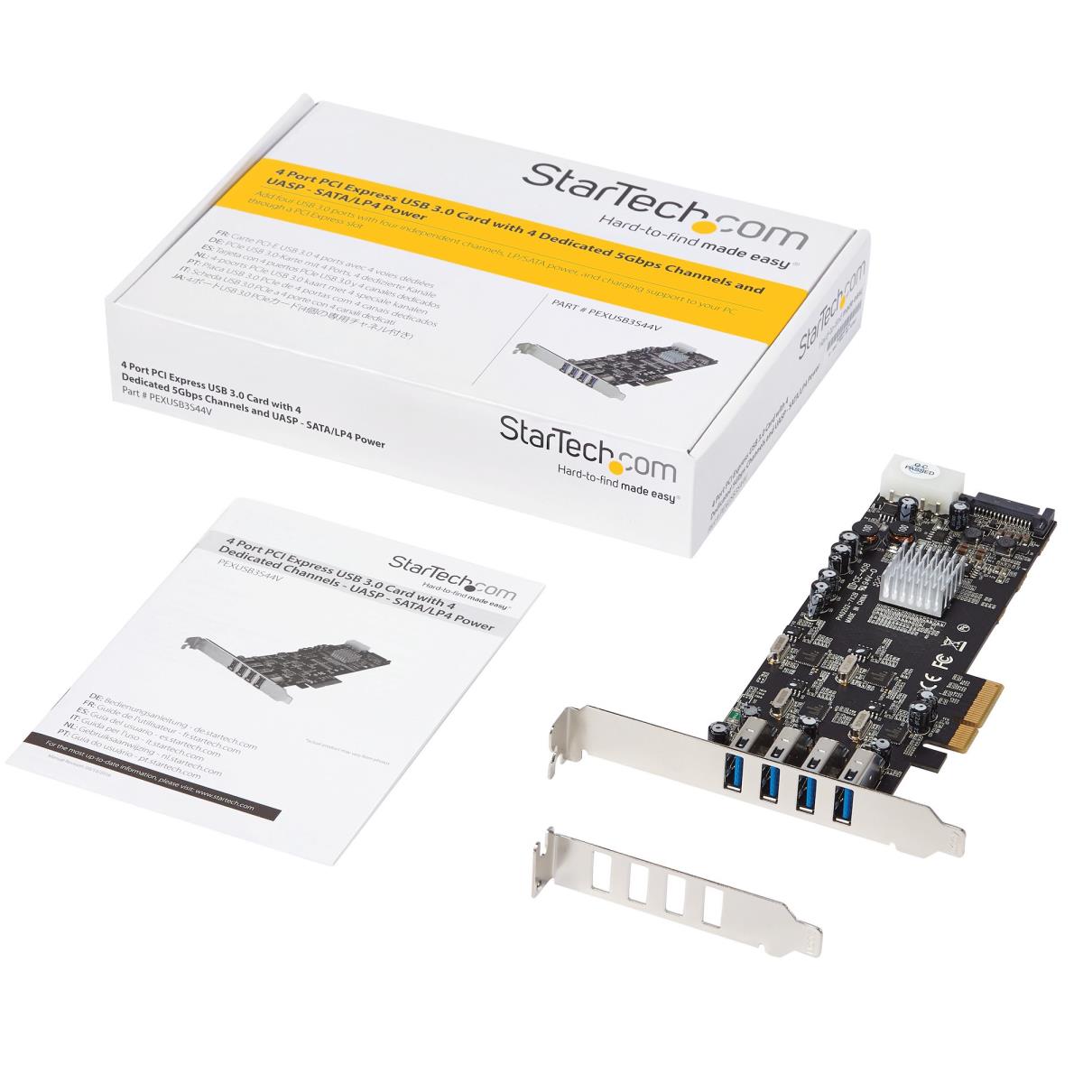 STARTECH.COM Quad Bus Superspeed USB 3.0 Card Adapter 4 Port With Uasp Pci-e