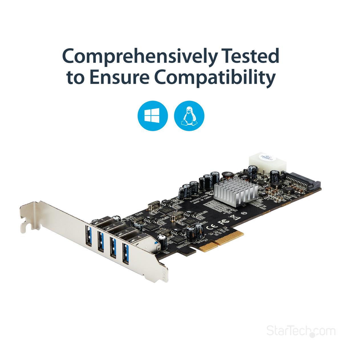 STARTECH.COM Quad Bus Superspeed USB 3.0 Card Adapter 4 Port With Uasp Pci-e