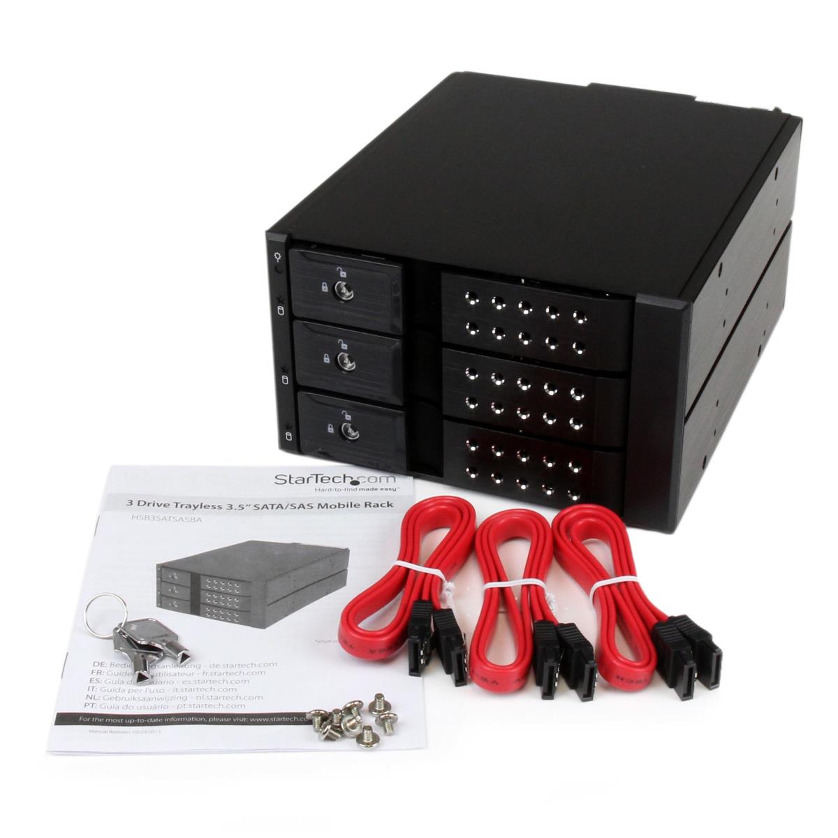 STARTECH.COM HDD Trayless Mobile Rack Backplane 3 Bay 3.5in SATA / SAS