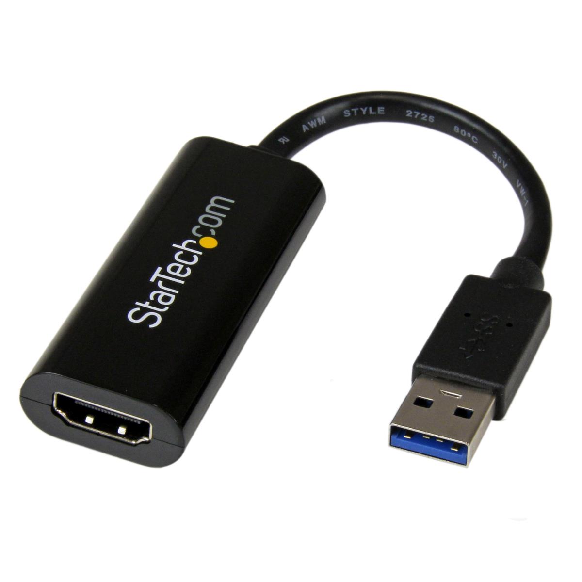 STARTECH.COM External Video Card Multi Monitor Adapter - Slim USB 3.0 To Hdmi