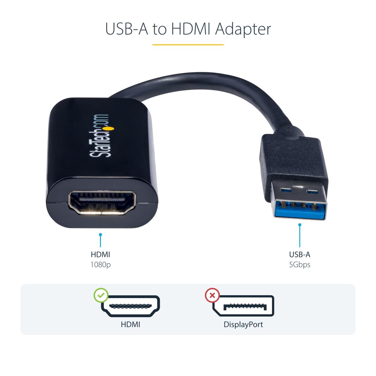 STARTECH.COM External Video Card Multi Monitor Adapter - Slim USB 3.0 To Hdmi