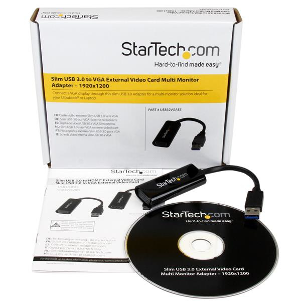 STARTECH.COM External Video Card Multi Monitor Adapter - Slim USB 3.0 To Vga  1920x1200 / 1080p