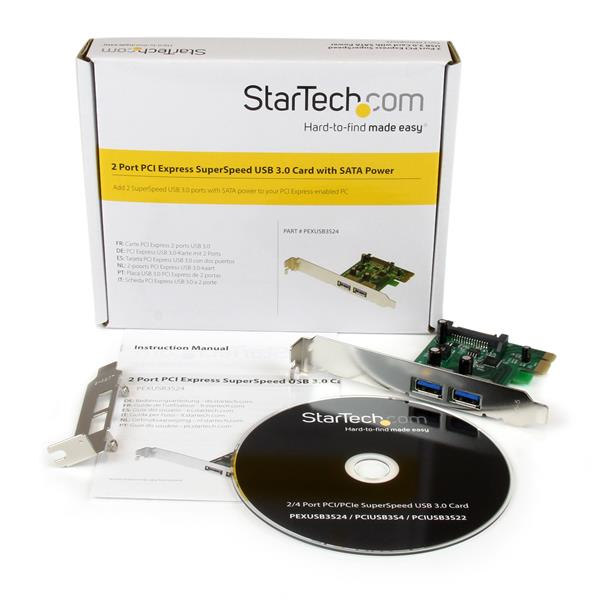 STARTECH.COM Pci-e Superspeed USB 3.0 Card Adapter With Uasp - SATA Power 2 Port