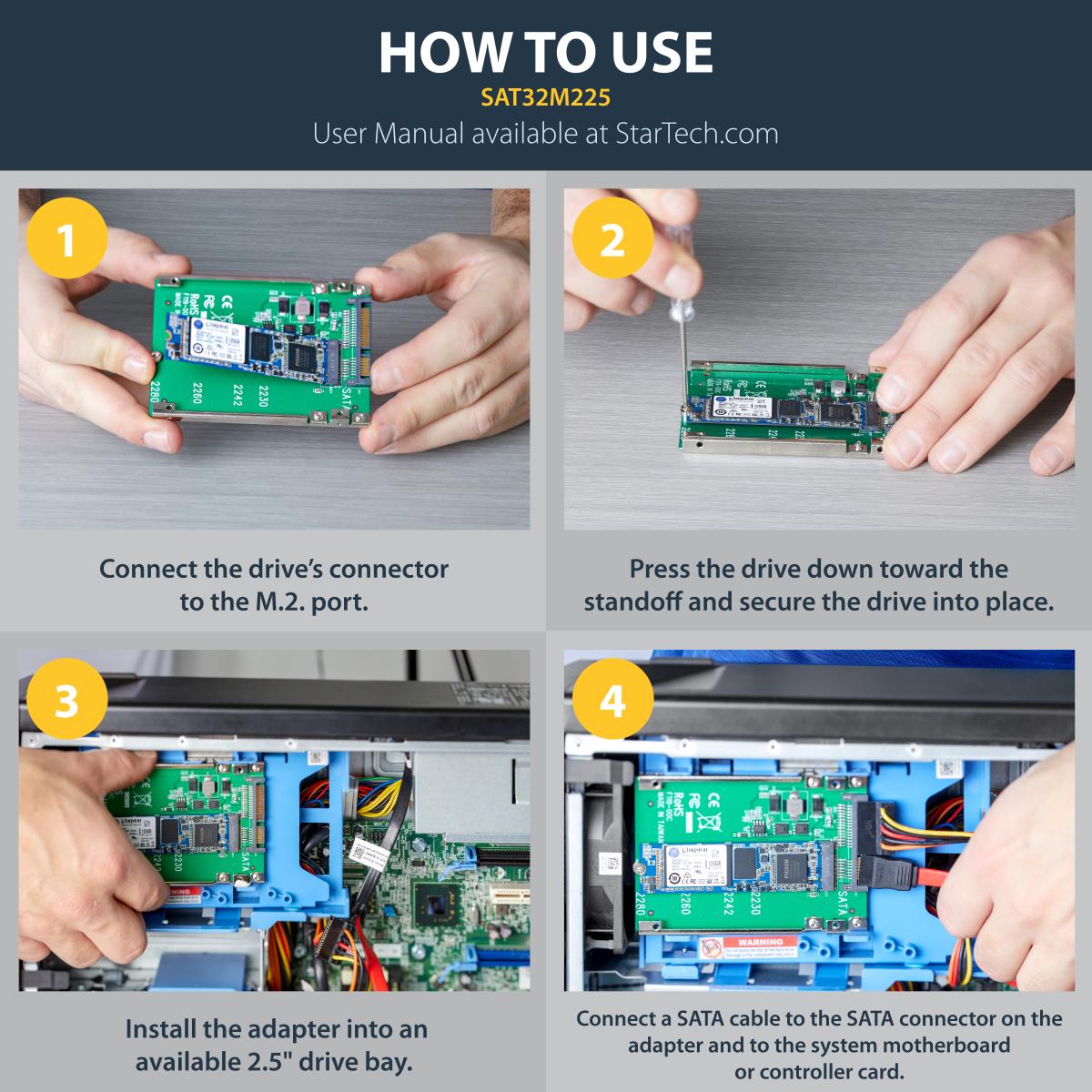 STARTECH.COM M.2 SSD To 2.5in SATA Adapter - Ngff SSD To SATA Converter