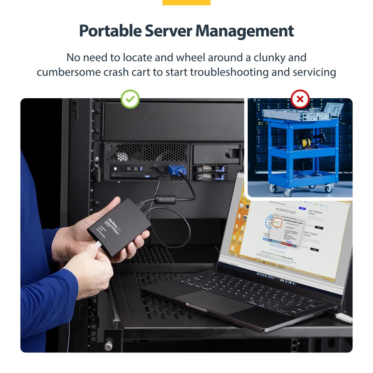 STARTECH.COM KVM Console To Laptop USB 2.0 Portable Crash Cart Adapter With File Transfer
