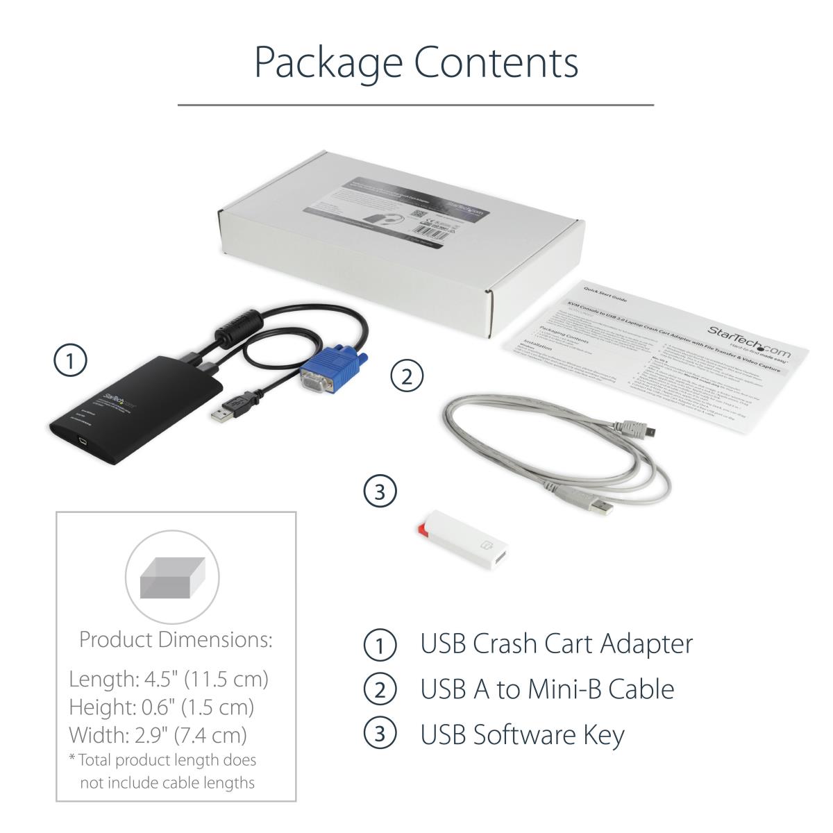 STARTECH.COM KVM Console To Laptop USB 2.0 Portable Crash Cart Adapter With File Transfer