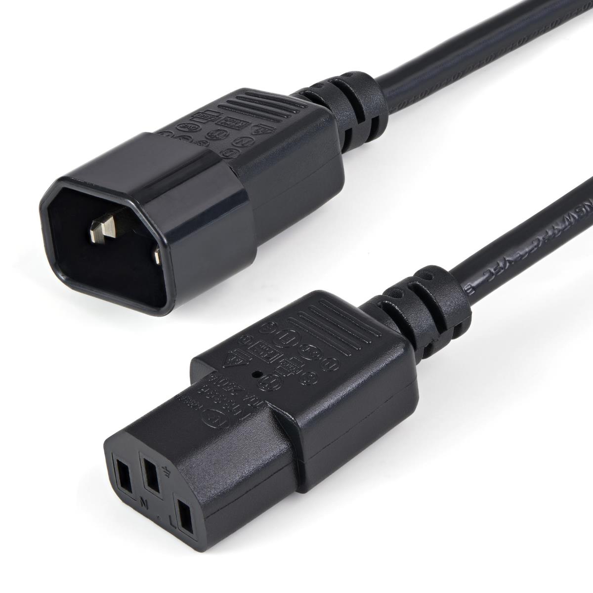 STARTECH.COM Computer Power Cord Extension 14 Awg - C14 To C13 1m